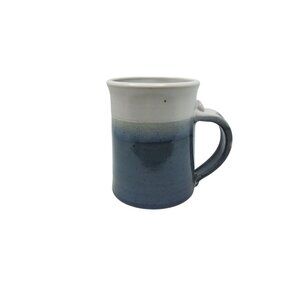 Vintage Handcrafted Signed Blue White Stoneware 10oz Mug